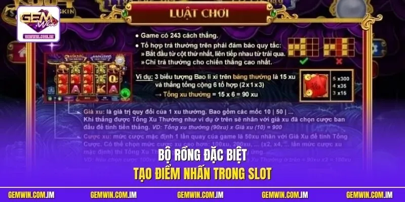 Bộ Rồng đặc biệt tạo điểm nhấn trong slot